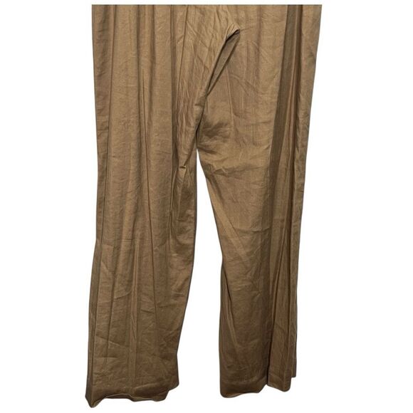 Anthropologie Maeve Avery Trousers Women’s Medium Tan Wide Leg Linen Blend - Picture 7 of 13